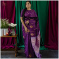 Purple Banarasi Silk Saree | Traditional Zari Weave