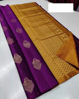 Purple Banarasi Silk Saree | Traditional Zari Weave