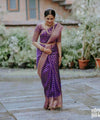 Purple Banarasi Silk Saree | Traditional Zari Weave