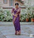 Purple Banarasi Silk Saree | Traditional Zari Weave