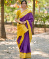 Purple Banarasi Silk Saree | Traditional Zari Weave