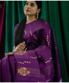Purple Banarasi Silk Saree | Traditional Zari Weave