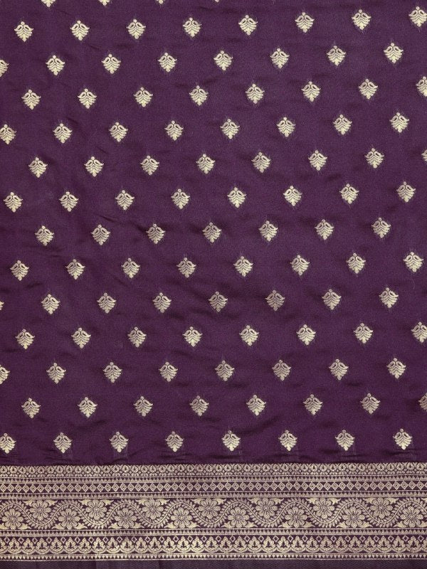 Purple Banarasi Silk Saree | Traditional Zari Weave