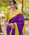 Purple Banarasi Silk Saree | Traditional Zari Weave