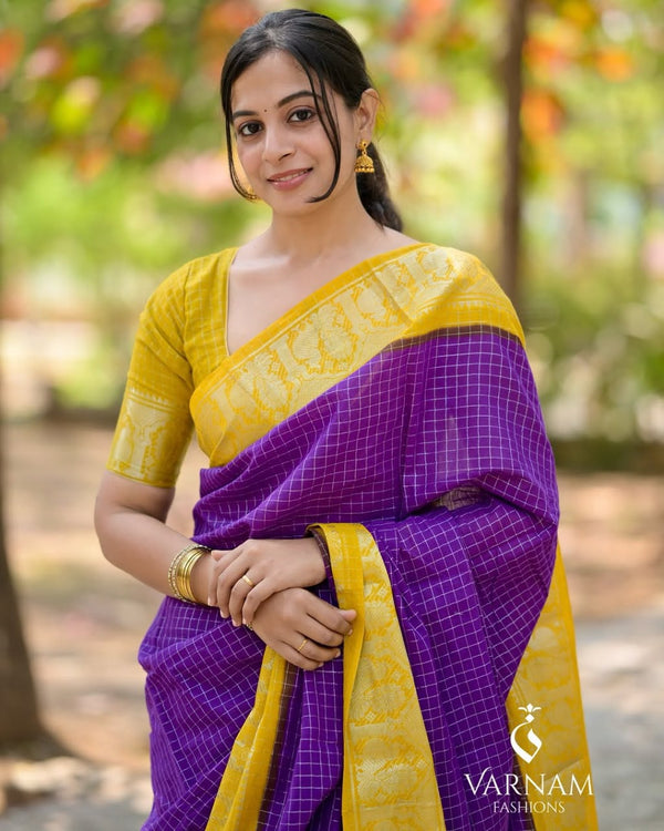 Purple Banarasi Silk Saree | Traditional Zari Weave
