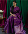 Purple Banarasi Silk Saree | Traditional Zari Weave