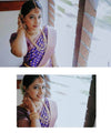 Purple Banarasi Silk Saree | Traditional Zari Weave