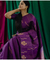 Purple Banarasi Silk Saree | Traditional Zari Weave