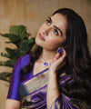 Purple Banarasi Silk Saree | Traditional Zari Weave
