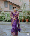 Purple Banarasi Silk Saree | Traditional Zari Weave