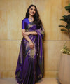Purple Banarasi Silk Saree | Traditional Zari Weave