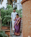 Purple Banarasi Silk Saree | Traditional Zari Weave