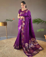 Purple Banarasi Silk Saree | Wedding & Festive Wear