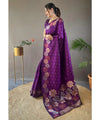 Purple Banarasi Silk Saree | Wedding & Festive Wear