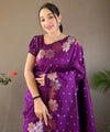 Purple Banarasi Silk Saree | Wedding & Festive Wear