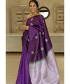 Purple Banarasi Silk Saree | Wedding & Reception Wear