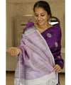 Purple Banarasi Silk Saree | Wedding & Reception Wear