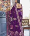 Purple Banarasi Silk Saree | Wedding & Reception Wear