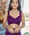 Purple Banarasi Silk Saree | Wedding & Reception Wear