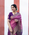 Purple Cotton Saree | Comfort Handloom Weave
