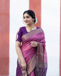 Purple Cotton Saree | Comfort Handloom Weave