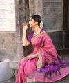 Purple Cotton Saree | Comfort Handloom Weave