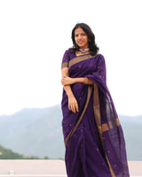 Purple Cotton Saree | Daily & Festive Wear