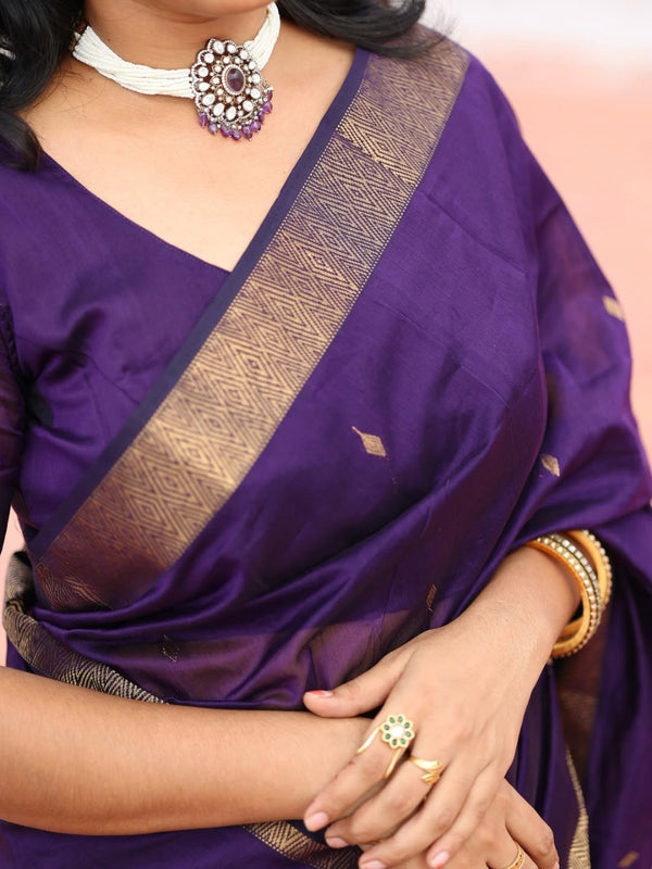 Purple Cotton Saree | Daily & Festive Wear