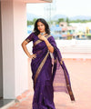 Purple Cotton Saree | Daily & Festive Wear
