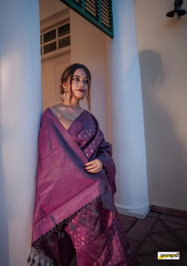 Purple Cotton Saree | Everyday Ethnic Wear