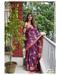 Purple Cotton Saree | Festival & Ceremony Wear