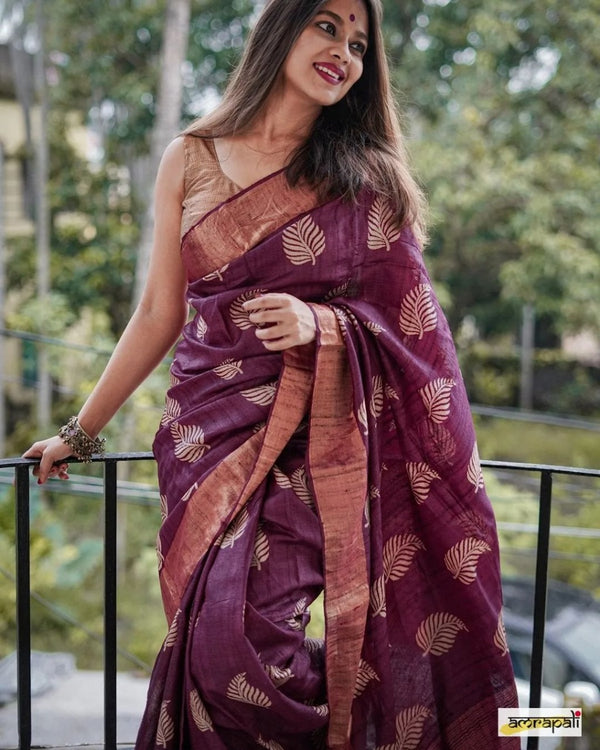 Purple Cotton Saree | Festival & Ceremony Wear