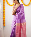 Purple Cotton Saree | Festive & Party Wear