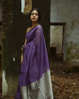 Purple Jacquard Silk Saree | Bridal & Festive Wear