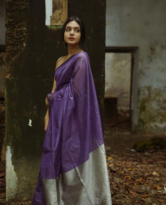 Purple Jacquard Silk Saree | Bridal & Festive Wear detail view
