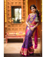 Purple Jacquard Silk Saree | Bridal & Festive Wear