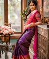 Purple Jacquard Silk Saree | Bridal & Festive Wear