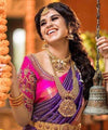 Purple Jacquard Silk Saree | Bridal & Festive Wear