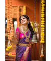 Purple Jacquard Silk Saree | Bridal & Festive Wear