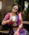 Purple Jacquard Silk Saree | Bridal & Festive Wear