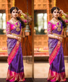 Purple Jacquard Silk Saree | Bridal & Festive Wear