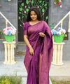 Purple Jacquard Silk Saree | Ethnic Wear for Women