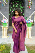 Purple Jacquard Silk Saree | Ethnic Wear for Women
