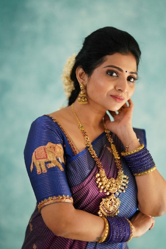 Purple Jacquard Silk Saree | Ethnic Wear for Women