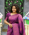 Purple Jacquard Silk Saree | Ethnic Wear for Women