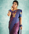 Purple Jacquard Silk Saree | Ethnic Wear for Women