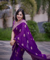 Purple Jacquard Silk Saree | Festival & Ceremony Wear