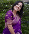 Purple Jacquard Silk Saree | Festival & Ceremony Wear