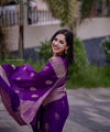 Purple Jacquard Silk Saree | Festival & Ceremony Wear