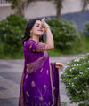 Purple Jacquard Silk Saree | Festival & Ceremony Wear